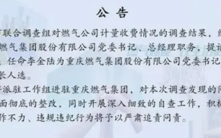 重庆燃气集团党委书记被免职 上级单位将派驻工作组！