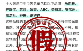 十大致癌卫生巾品牌吓坏网友 官方辟谣：系AI生成
