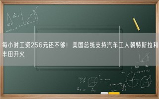 每小时工资256元还不够！美国总统支持汽车工人朝特斯拉和丰田开火