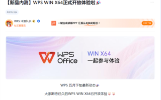 性能提升、新增触屏功能！WPS Office正式开启Windows 64位版本内测！