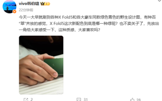 全球最轻大折叠 vivo X Fold5全新绿色真机首秀：豪车同款配色！