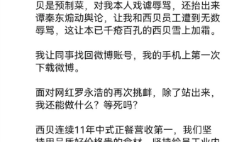 贾国龙深夜发声称罗永浩让西贝雪上加霜：除了站出来我还能做什么 !