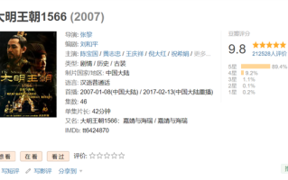 评分高达9.8！《大明王朝1566》10年后逆袭成国产剧天花板 ！