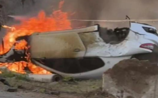 玛莎拉蒂起火众人飞奔相救 其中一位施救者是一名退伍军人！