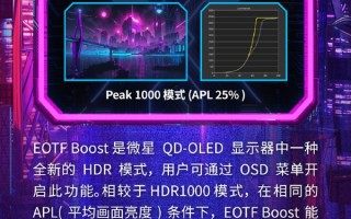 微星QD-OLED显示器将全面支持EOTF Boost模式：亮度超HDR1000！
