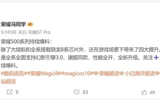 荣耀最强数字旗舰 荣耀500全系搭载骁龙8系平台 !