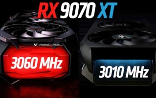 撼讯AMD RX 9070 XT暗黑犬/红魔突破3GHz大关！出厂最高3.06GHz!