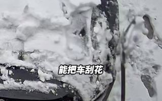 父亲用铁锹给儿子新车硬核除雪 儿子：满车划痕但心里很暖！