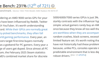 UserBenchmark又在攻击AMD！称RX 9070 XT缺乏实际性能！