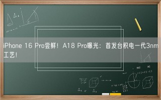 iPhone 16 Pro尝鲜！A18 Pro曝光：首发台积电一代3nm工艺！